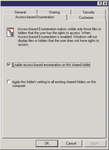 Windows Server 2003 Access-based Enumeration (ABE). Скачать бесплатно.