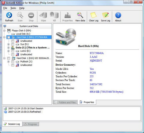 Active KillDisk 5.1. Скачать бесплатно.