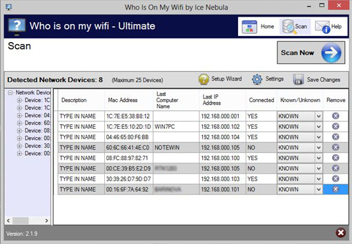 Программа для контроля подключений к
 беспроводной точке доступа Who Is On My Wifi 2.1.9. Скачать бесплатно.