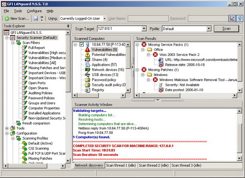 GFI LANguard Network Security Scanner 7.0. Скачать бесплатно.